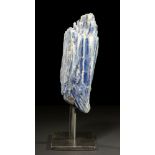 Mineral: A Kyanite with Calcite on steel standBrazil32cm.; 12½ins