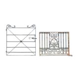 A Victorian cast iron gate and an estate gate104cm.; 41ins high by 124cm.; 39ins wide, together with