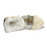 Mineral: A Quartz geode in two piecesMoroccototal width 46cm.; 18ins