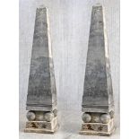 A pair of composition stone obelisks2nd half 20th century203cm.; 80ins high