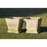 Garden Urns/Planters: A similar pair of planters ,late 20th century, 58cm.; 23ins high by 60cm.; 23