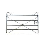 A wrought iron estate gate20th century122cm.; 48ins high by 182cm 72ins wide, together with a