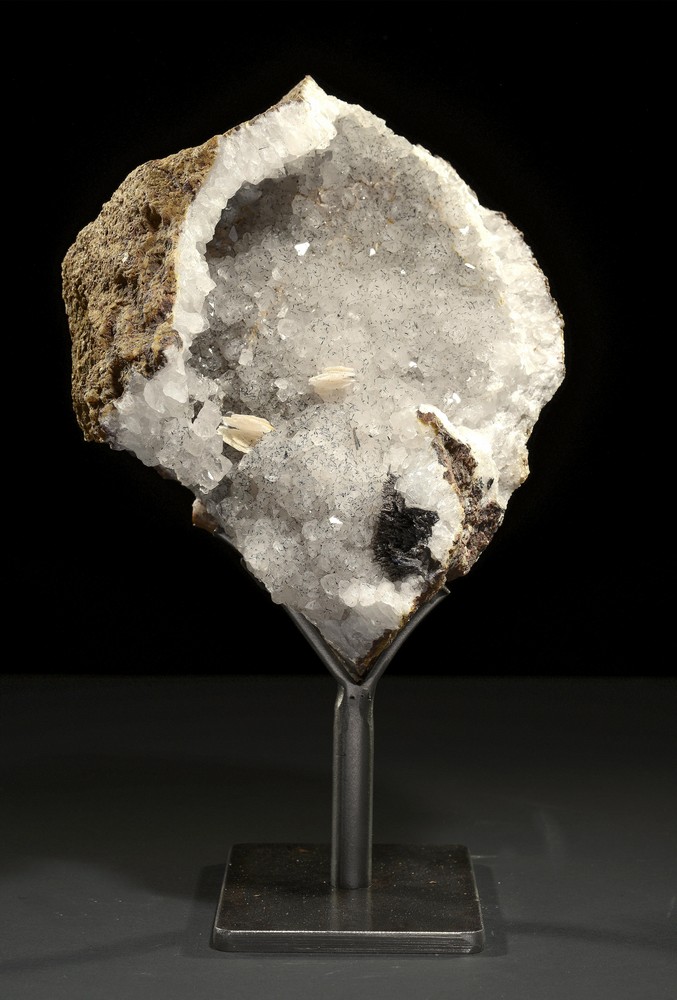 Mineral: A Rutilated Quartz on steel standMorocco33cm.; 13ins high overall - Image 2 of 2