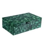 Mineral: A large Malachite box Zaire13cm.; 5ins high by 41cm.; 16ins wide by 25cm.; 10ins deep