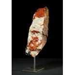 Mineral: Vanadinite crystals on steel standMorocco44cm.; 17¼ins