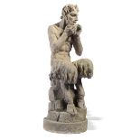 Sculpture: An extremely rare terracotta figure of Pan by the Compton Pottery early 20th century