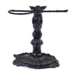 A Coalbrookdale cast iron stickstand with drip tray 62cm.; 24ins high This model is illustrated in