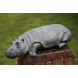 Modern Sculpture: ▲ Rosaline Johnson Hippopotamus 1991 Cold cast bronze Signed 16cm.; 6ins high by