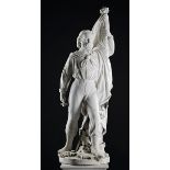 Statuary: Pasquale Romanelli: A carved white marble figure of Garibaldi signed P. Romanelli, Firenze