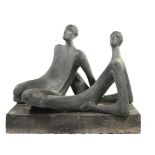 Sculpture: ▲ Ev MeynellTwo reclining figures Bronze resinUnique 110cm high by 136cm longEv Meynell