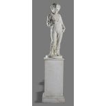 Statuary: Aristide Fontana: A carved white marble figure of an urchin late 19th centurysigned