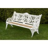 Garden Seat:A Coalbrookdale Horsechestnut pattern cast iron seatcirca 1870stamped Coalbrookdale Co