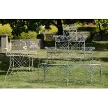 Garden Furniture: A large four tier wirework plant stand,164cm high by 180cm wide together with a