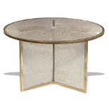 Modern Furniture:Kelly Wearstler: A glass and brass "fractured" table,modern112cm diameterKelly