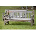 Garden Furniture: A pair of carved hardwood seats,2nd half 20th century182cm long