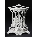 Hall furniture:A rare Coalbrookdale Fern pattern cast iron corner stick stand,circa 1870stamped