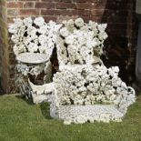 Garden Furniture: A suite of cast aluminium grapevine pattern furniture,mid 20th century