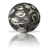 Minerals: A fossil marble sphere Morocco, Devonian with orthoceras fossils 20cm diameter