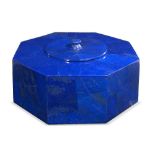 Minerals: An octagonal lapis lazuli box 29cm wide