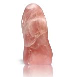 Minerals: A polished rose quartz freestanding freeform 28cm high 5.4kgs