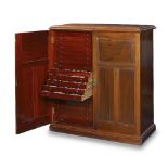 Furniture: An impressive mineral collection contained within a 40 drawer mahogany collectors cabinet