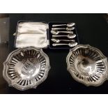 Mappin and Webb plated bon bon dish and spoons