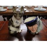 Winstanley cat by Jenny Allen and Doulton Capt. Ahab character mug