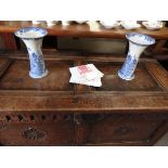 Pair of blue and white Masons vases