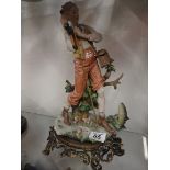 Capodimonte fisherman figure 37cm