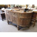Oak dining set incl. table, 4 chairs and sideboard