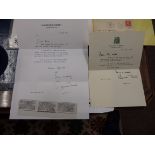 Margaret Thatcher signed letters 1 from 1970 on House of Commons headed paper and 1 from 1987 on