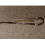 Silver top stick and sword stick (antique)