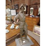 Large bronze effect soldier figure
