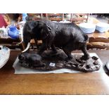 Wooden carved elephant figure