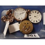 Gold plated pocket watch and chain etc