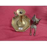 Brass door knocker and candle holder