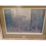 A 1973 signed "Lowry" print outside the Mill 1973