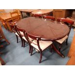Regency style dining table and 6 chairs