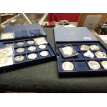 Silver and plated coins ( 6 boxes)