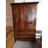 Mahogany antique linen press size 45" x 19" x 83"