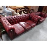 2 Red leather Chesterfields