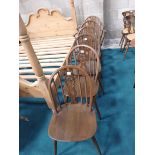 6 Oak Ercol style dining chairs