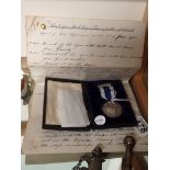 Lloyds meritorious medal and paperwork.....Captain John Arthur Streeting SS Antiop 3rd june 1918