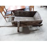 Wooden wheel barrow