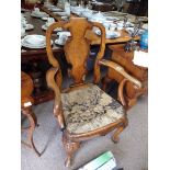 Walnut Irish style armchair