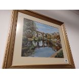 Pastel painting of Knaresborough bridge