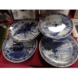 4 x 40cm Delft plates