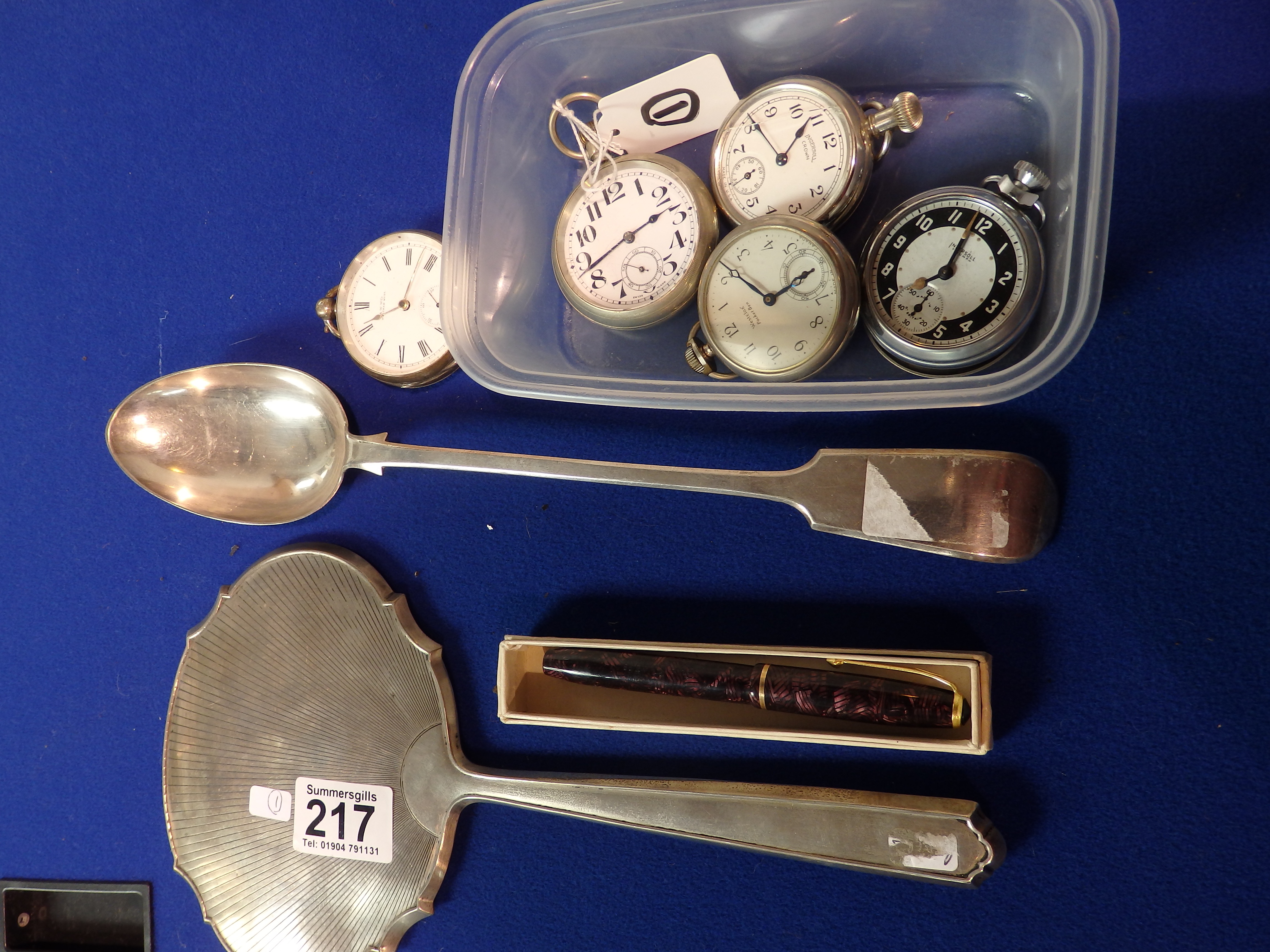 Silver pocket watches etc.