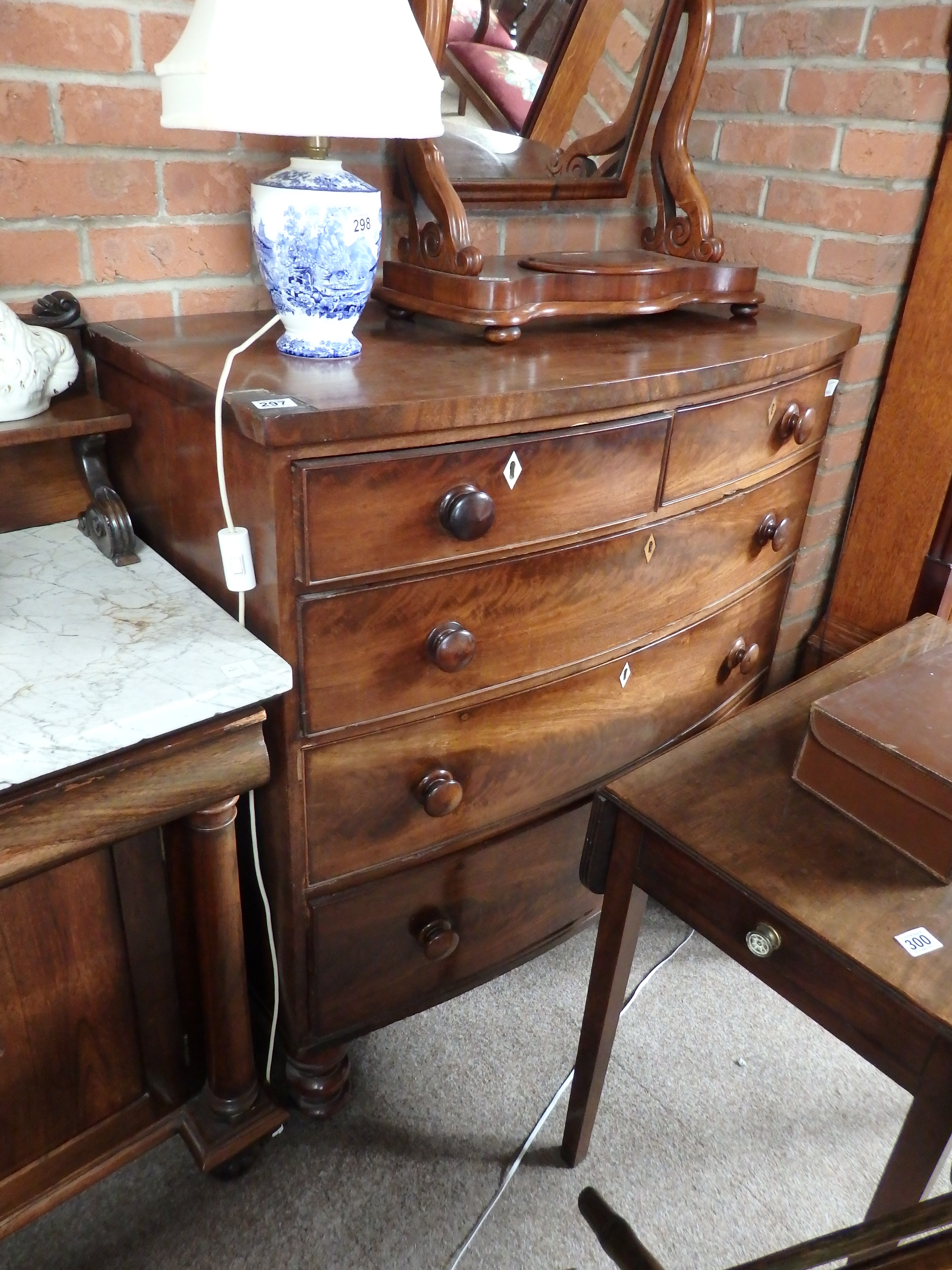 Victorian bow fronted chest