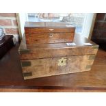 Antique walnut work box + 1